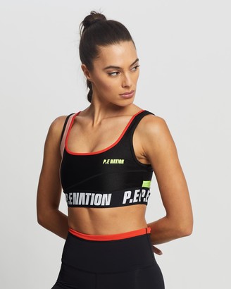 P.E Nation Women's Black Crop Tops - Opponent Sports Bra - Size XS at The Iconic