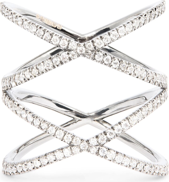 Eva Fehren Blackened White Gold and Diamond Xx Ring