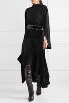 Thumbnail for your product : J.W.Anderson Asymmetric Paneled Satin And Crepe Midi Dress