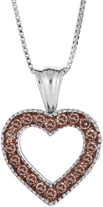 Affinity Diamond Jewelry Affinity 1/4 cttw Champagne Diamond Pendant w/Chain, Sterling