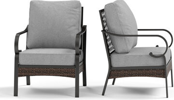 Lark Manor Hepatique Metal Outdoor Lounge Chair & Wicker Decor
