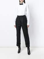 Thumbnail for your product : Thom Browne Frayed High Waist Single-Pleated Trouser In Mohair Wool