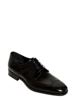 Thumbnail for your product : Ferragamo Romeo Brogued Oiled Leather Derby Shoes