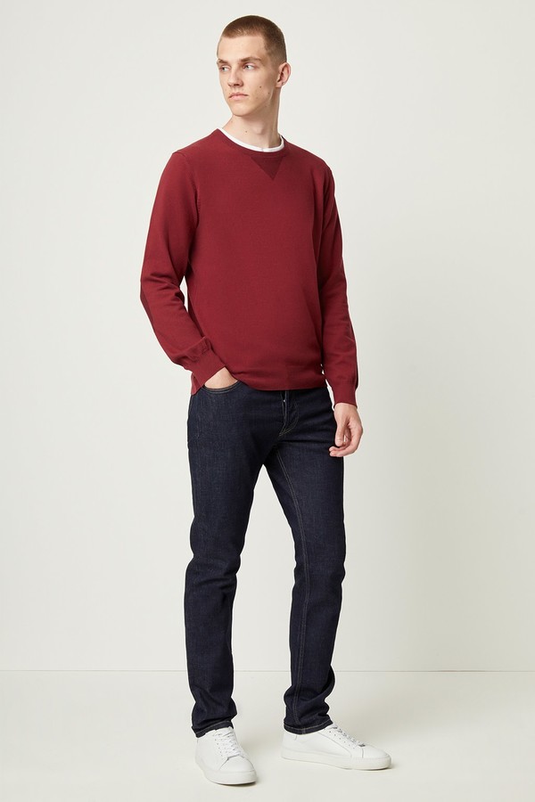 mens 100 cotton crew neck sweaters