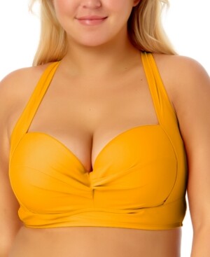 yellow plus size swimwear