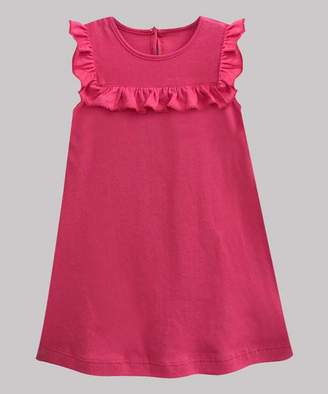 A.T.U.N. Girls' Casual Dresses fuchsia - Fuchsia Ruffle Yoke Winnie A-Line Dress - Infant, Toddler & Girls