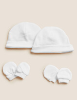 Thumbnail for your product : Marks and Spencer 2pk Premature Hats & Mittens Set (3lbs-4lbs)