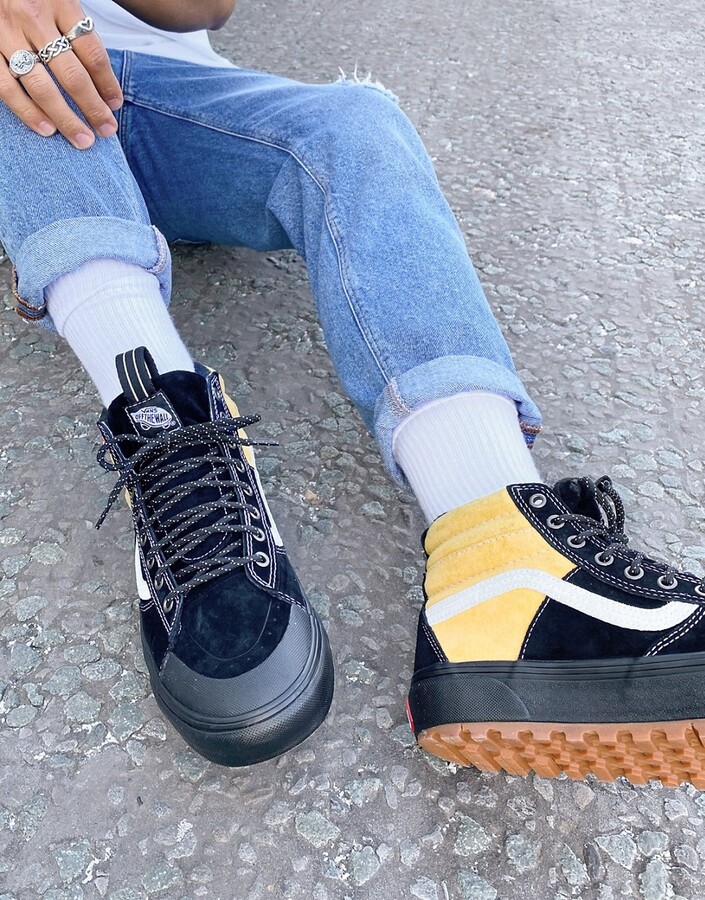 Vans SK8-Hi MTE-2 trainers in black and yellow - ShopStyle