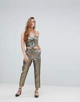 Thumbnail for your product : Miss Selfridge Metallic Bow Crop Co-Ord