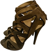 Thumbnail for your product : Aperlaï Ecru Suede Sandals