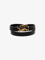 Thumbnail for your product : Saint Laurent Black Opyum Wrap Leather Bracelet