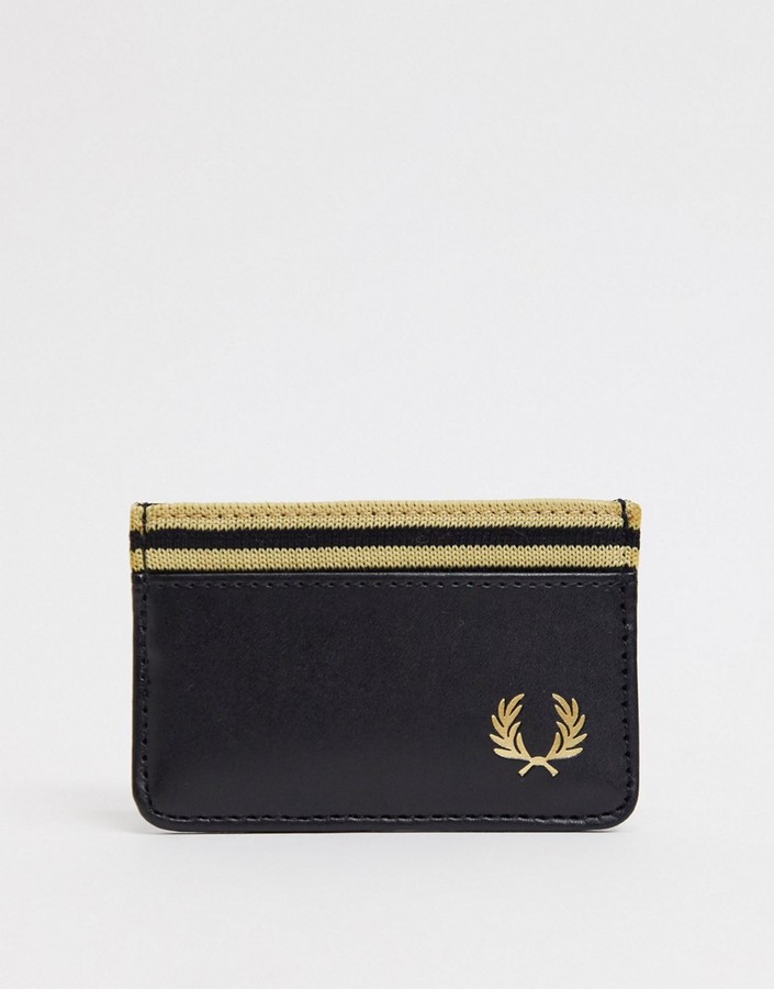 Fred Perry tipped card holder in black - ShopStyle Wallets