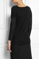 Thumbnail for your product : Donna Karan Draped embellished cashmere top