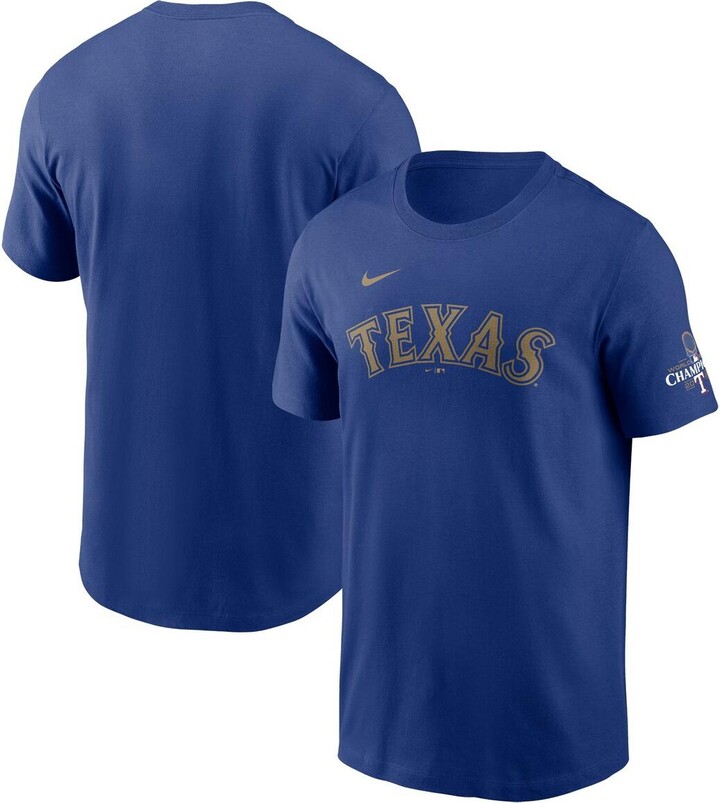 Nike Men's Royal Texas Rangers 2024 Gold Collection Wordmark T-Shirt