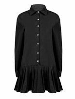 Thumbnail for your product : Freebily Women's Shirt Dresses Casual Solid Plain Long Sleeve Button Down Swing Pleated Mini Dress White XL