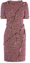 Thumbnail for your product : Karen Millen Fringed Tweed Dress - Pink/multi