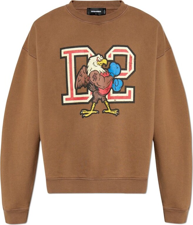 DSQUARED2 D2 Brushed Fleece Relax Fit Sweatshirt - ShopStyle