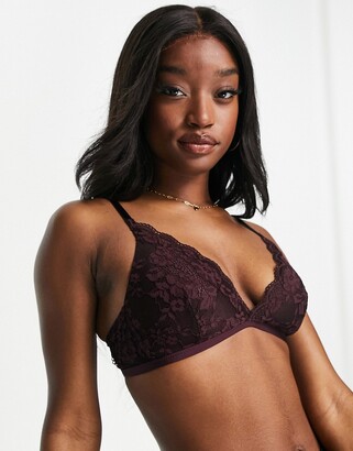 Lindex lace Emelie longline padded bralette in red