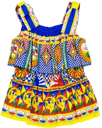 Dolce & Gabbana Children Printed cotton poplin dress