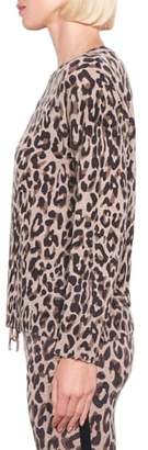 Sundry Leopard Print Crewneck Sweater