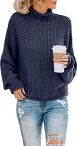 Thumbnail for your product : Memoryee Womens Turtleneck Oversized Sweaters Batwing Long Sleeve Pullover Loose Chunky Knit Jumper Gray