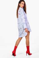Thumbnail for your product : boohoo Oversized Slogan Printed Shirt Dress
