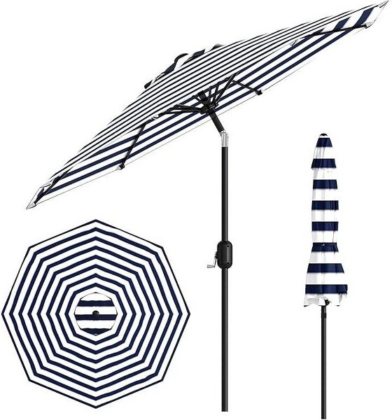 coucheta 9ftPatioUmbrellaOutdoorTableMarketUmbrellawithPushButtonTiltandCrank8SturdyRibsWaterproof