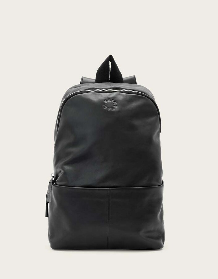 AllSaints Finn leather backpack in black