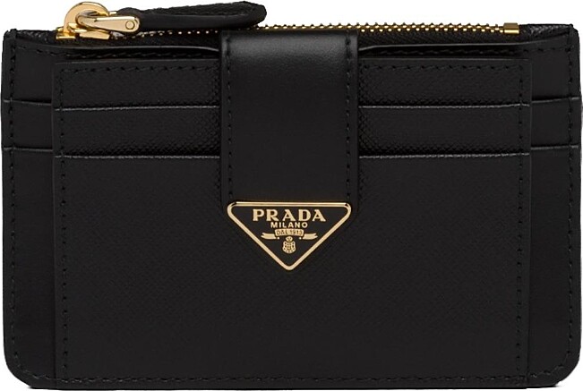 Prada Saffiano And Smooth Leather Card Holder
