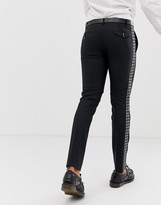 Thumbnail for your product : Twisted Tailor super skinny trouser with dogstooth side stripe