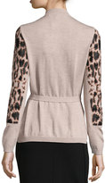 Thumbnail for your product : Carolina Herrera Animal Jacquard Belted Cashmere Jacket