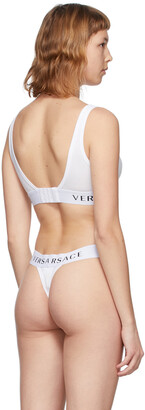 Versace Underwear White Logo Bralette