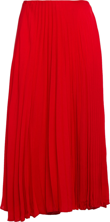 Valentino Garavani Pleated silk crepe de chine midi wrap skirt