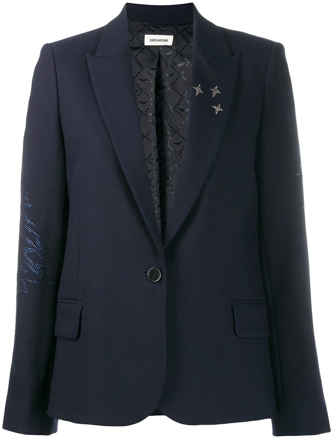 Zadig & Voltaire Victor crystal-embellished blazer - ShopStyle
