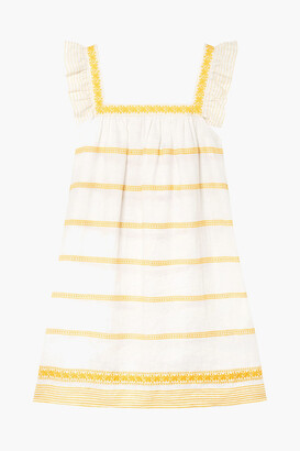 Tory Burch Ruffle-trimmed embroidered linen and cotton-blend mini dress -  ShopStyle