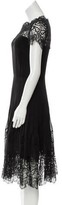 Thumbnail for your product : Oscar de la Renta Silk Lace-Accented Dress Black