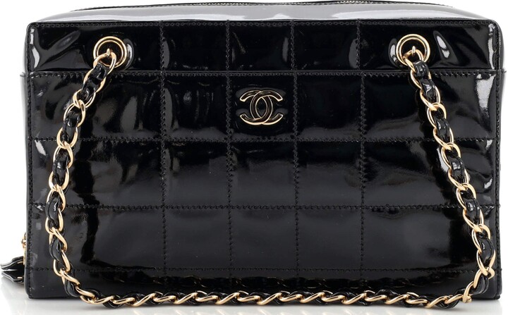 Chanel Chocolate Bar CC Camera Bag Quilted Patent Medium - ShopStyle