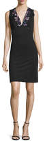 Thumbnail for your product : Roberto Cavalli Embellished V-Neck Sheath Dress, Black