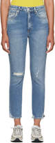 Thumbnail for your product : Amo Blue High-Rise Stix Cropped Jeans