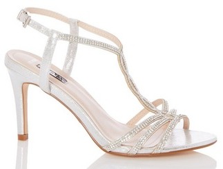 quiz wide fit silver shoes