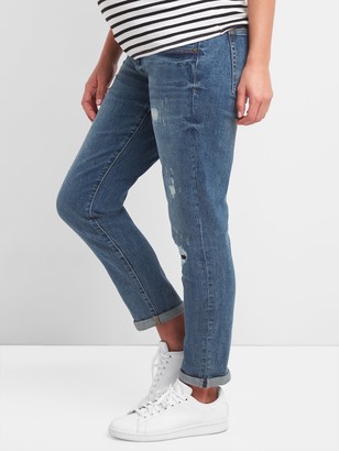Gap Maternity Inset Panel Repaired Girlfriend Jeans