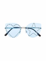Thumbnail for your product : MonnaLisa Studded Star Pilot Sunglasses