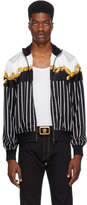 Thumbnail for your product : Versace Black and White Brocade Striped Jacket