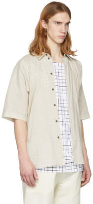 Off-White Jan Jan Van Essche Jan-Jan Van Essche Short Sleeve Linen Button-Up Shirt