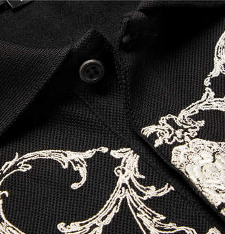 Alexander McQueen Embroidered Cotton-PiquÃ© Polo Shirt