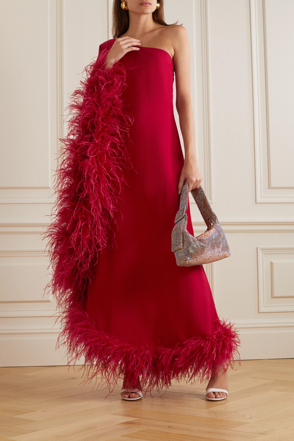 18+ One Shoulder Feather Dress