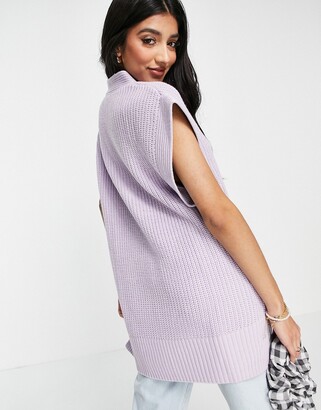 Monki Elise knit sweater vest in lilac