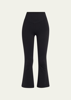 Cropped Flare Pants Pull On Black