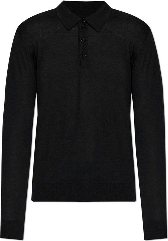 Giorgio Armani Long-Sleeved Knit Polo Shirt