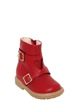 Thumbnail for your product : Moschino Heart Cutout Leather Boots